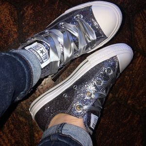 Silver Glitter Converse